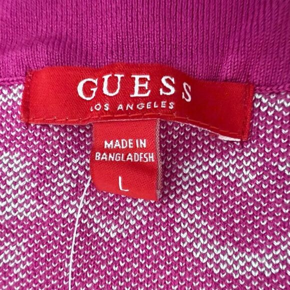 Guess Logo Jalee Long Sleeve Sweater Anemone Bloom Multi Pink Women’s Size Large - Picture 3 of 9